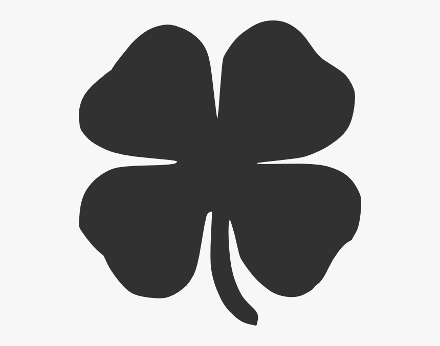 Shamrock Four-leaf Clover Saint Patricks Day Clip Art - Four Leaf Clover Black, HD Png Download