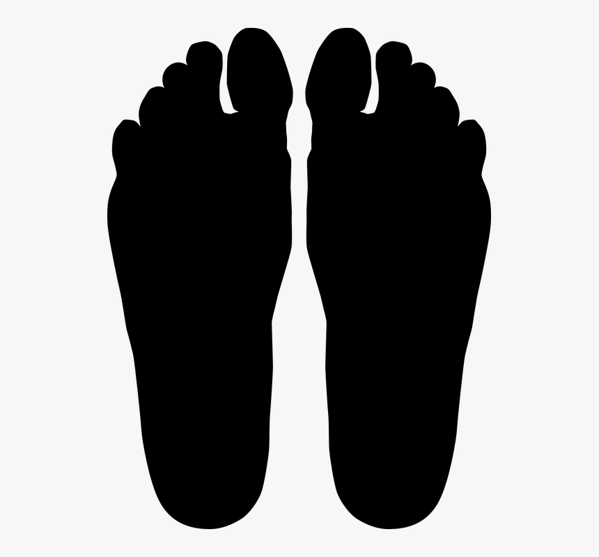 Toes, Foot, Feet, Silhouette, Footprints - Foot Silhouette Png, Transparent Png