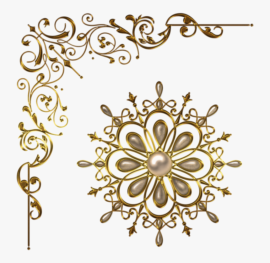 Clip Art Gold Design Background - Vintage Corner Border Design Png, Transparent Png
