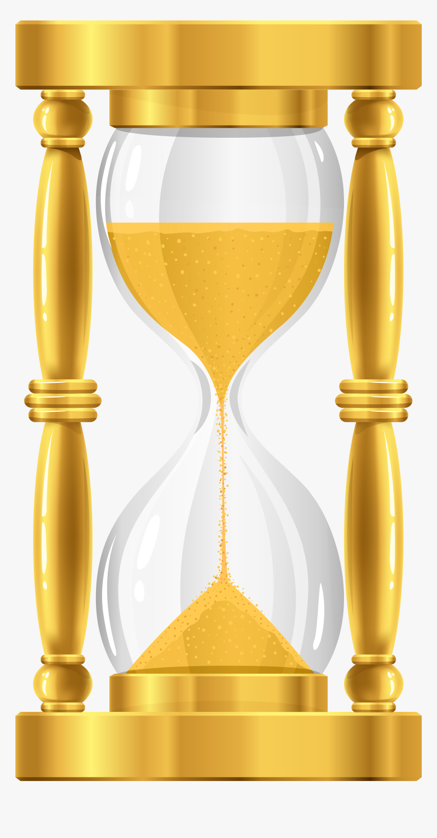 Gold Sand Clock Png Clip Art - Golden Hourglass, Transparent Png