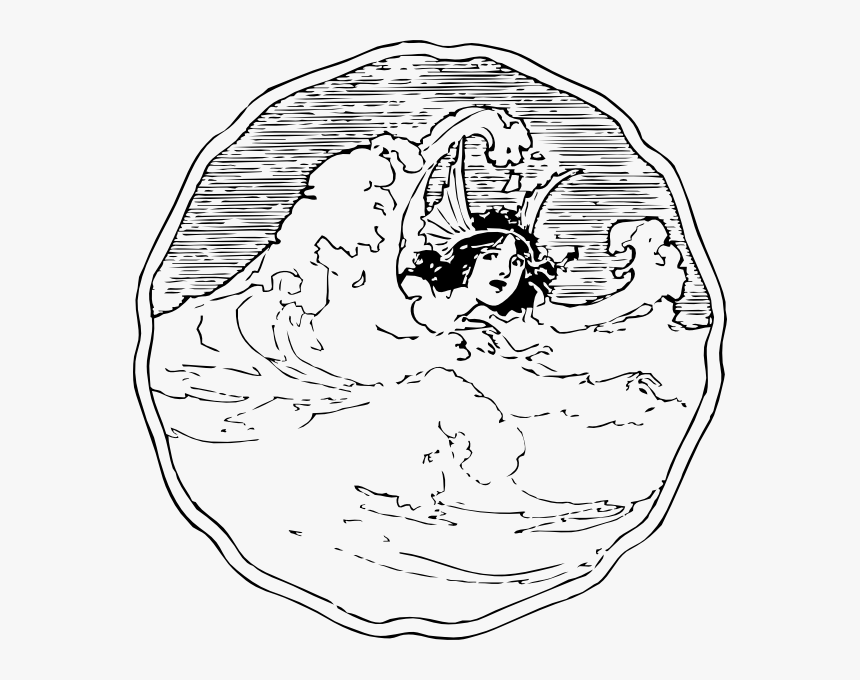 Free Vector Waves Personified Clip Art - Ocean Wave Waves Clipart Black And White Transparent, HD Png Download