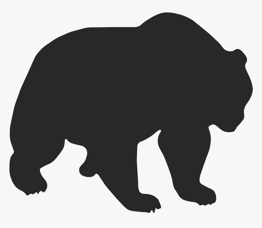 Hippopotamus Clip Art American Black Bear Silhouette - Outline Black Bear Silhouette Png, Transparent Png