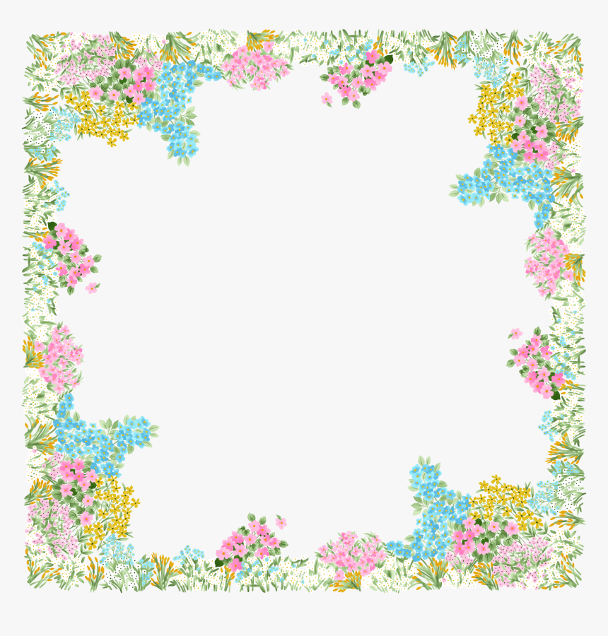 Floral Frame Png - Marco Para Cuaderno De Flores, Transparent Png