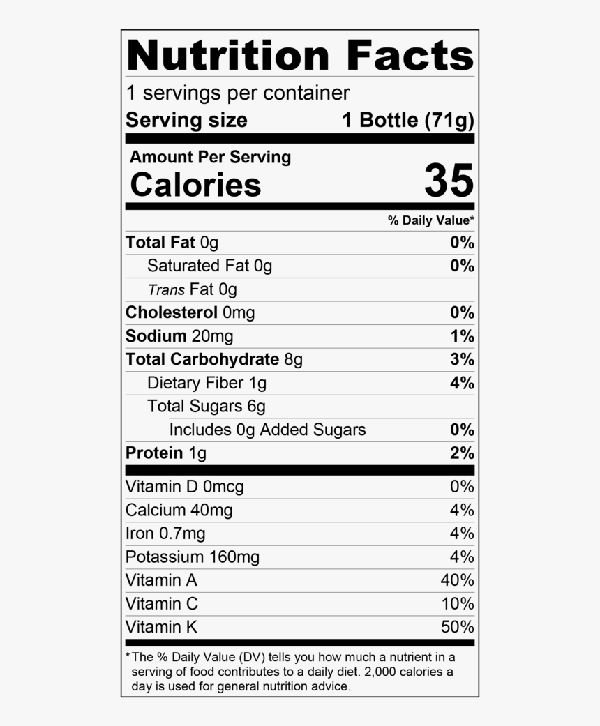Crushin Greens Nutrition Label, HD Png Download