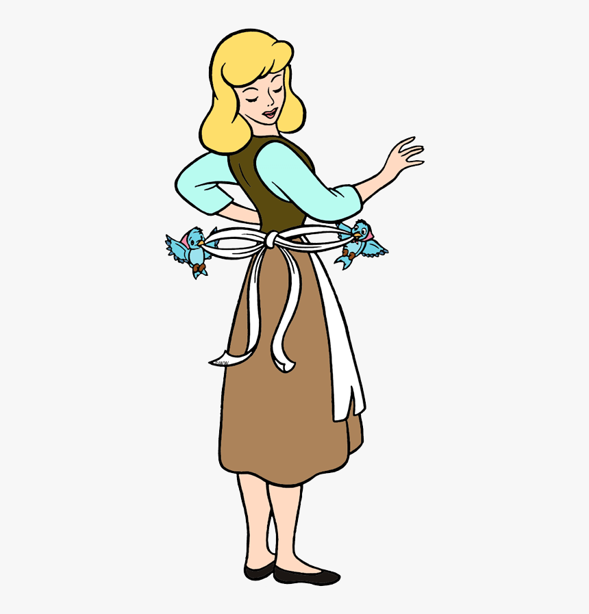 Cinderella, Mice And Birds Clip Art Image - Cinderella Birds Tying Dress, HD Png Download