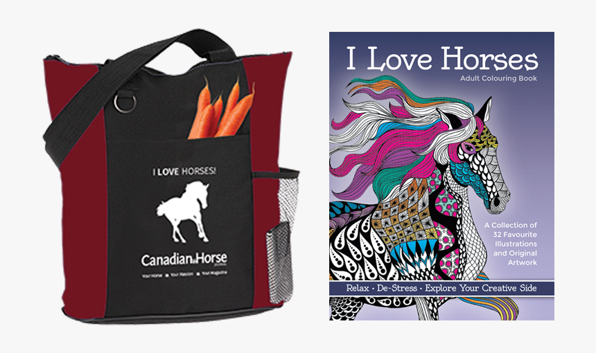 I Love Horses Tote Bag And I Love Horses Colouring - Mane, HD Png Download