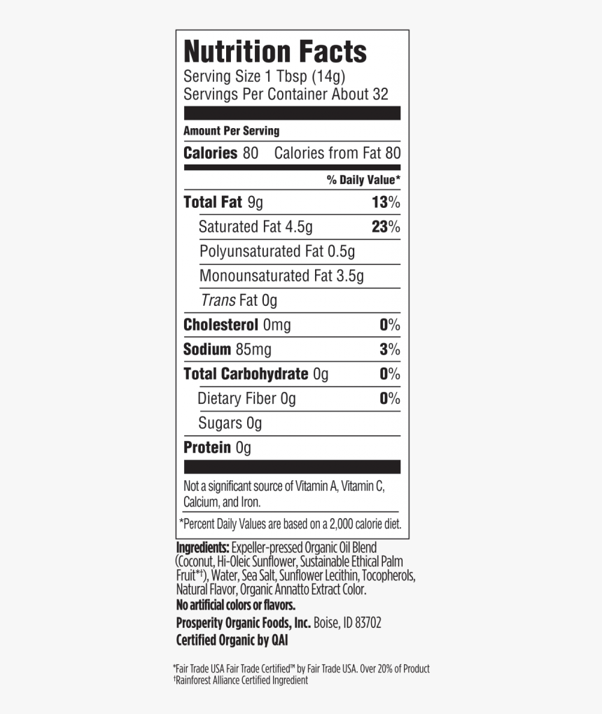 Melt Organic Buttery Spread Nutrition Label, Hd Png - Melt Organic Vegan Butter, Transparent Png