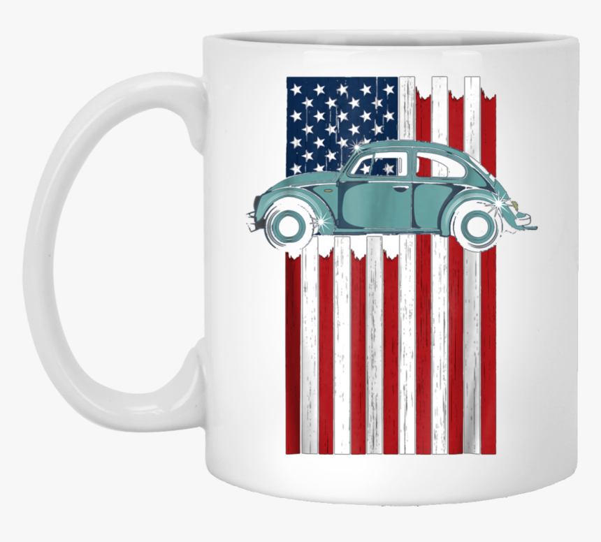 Vintage Hippie Retro Punch Bug Beetle Car Usa Flag - Antique Car, HD Png Download