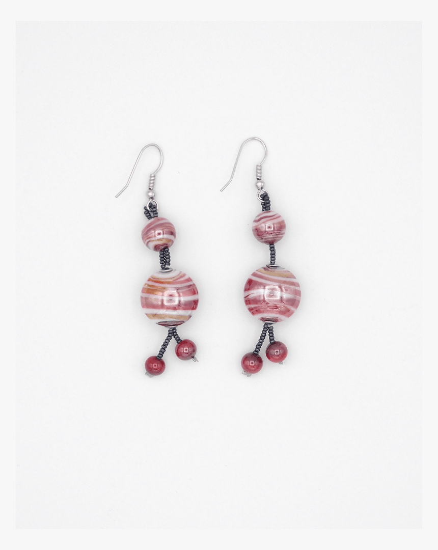 Murano Glass Red And White Drop Earrings - Earrings, HD Png Download