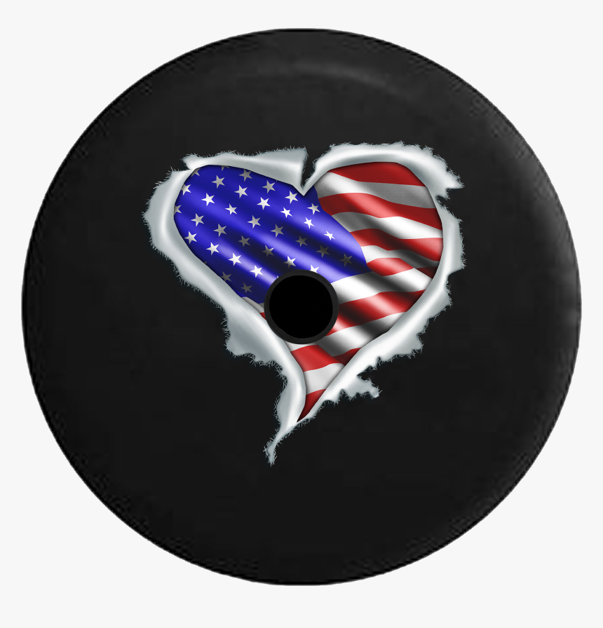 Jeep Wrangler Jl Backup Camera Day American Flag Heart - Usa Flag Heart, HD Png Download