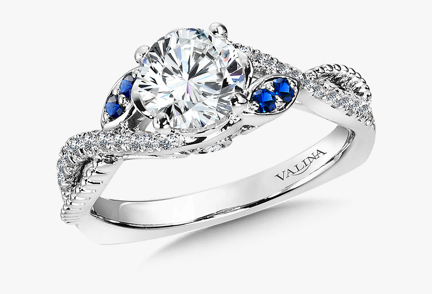 Valina Diamond And Blue Sapphire Engagement Ring Mounting - Pre-engagement Ring, HD Png Download