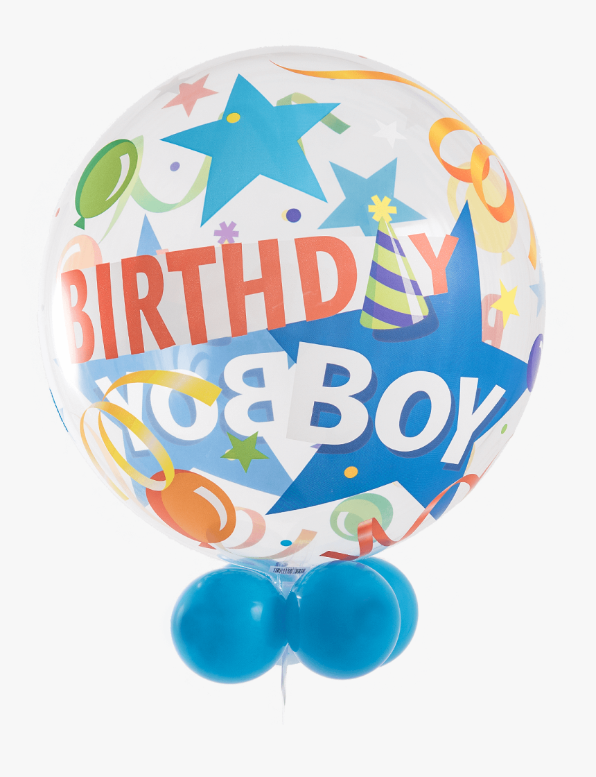 Birthday Boy Party Hat Bubble Balloon With Balloon - Birthday Boy Hat Png, Transparent Png