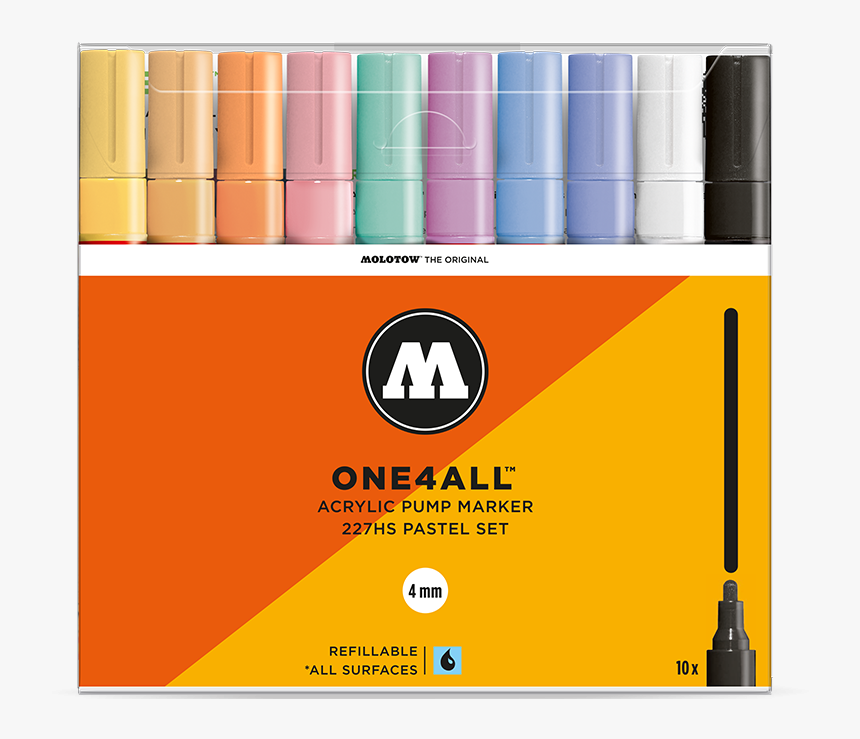 One4all™ 227hs Pastel Set 
 Title One4all™ 227hs Pastel - Molotow One4all Pastel Kit, HD Png Download