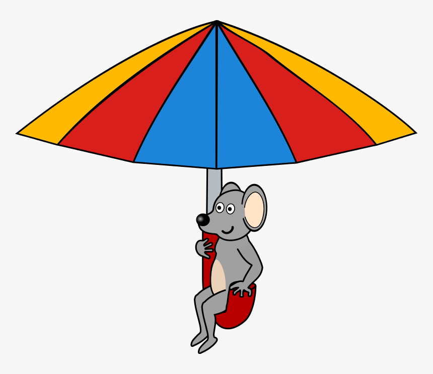 Mouse Under Umbrella Vector Clip Art - Mouse With An Umbrella, HD Png Download