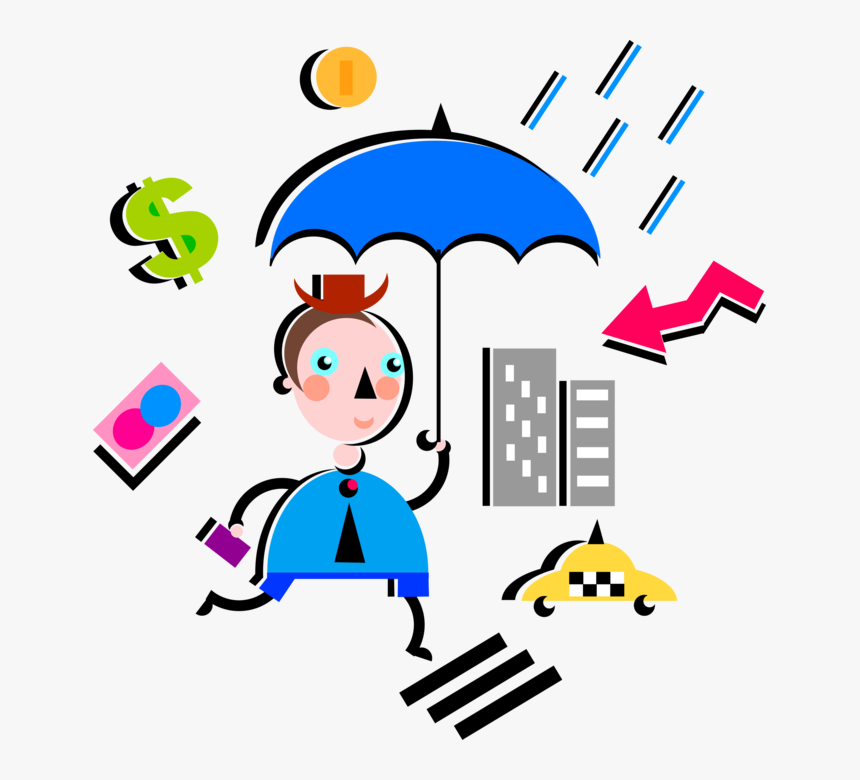 Vector Illustration Of Businessman With Insurance Coverage, HD Png Download