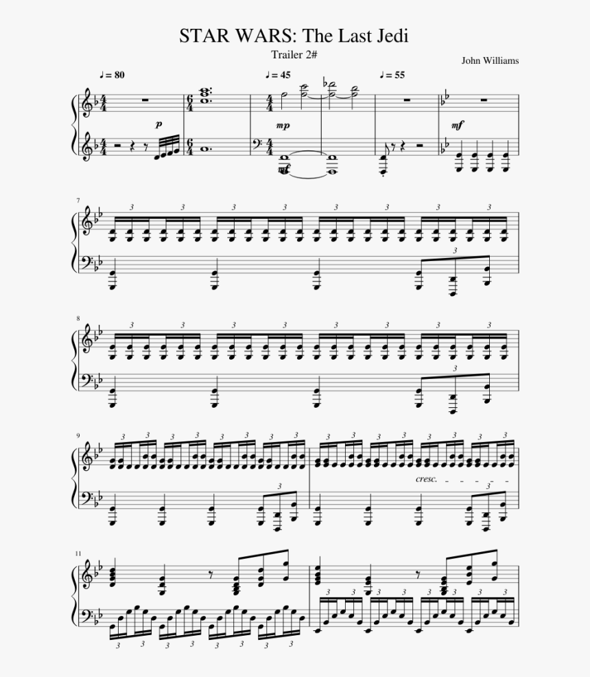 Star Wars, The Last Jedi, Sheet Music, Piano Notes, - Pretty Girl Maggie Lindemann Notes, HD Png Download