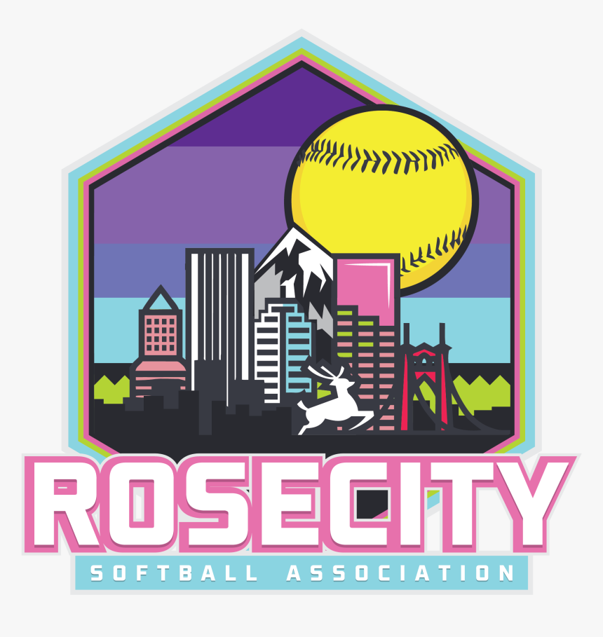 Rose City Softball Association Logo - Graphic Design, HD Png Download