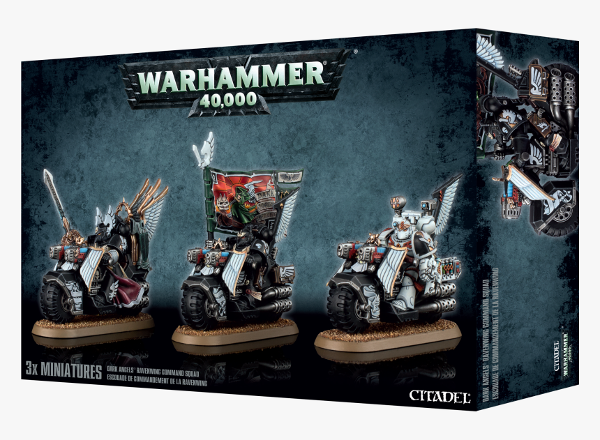 Warhammer 40k Warhammer Dark Angels Ravenwing Command - Dark Angels Ravenwing Command Squad, HD Png Download
