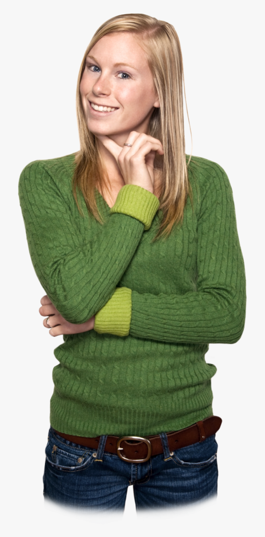 Thinking Woman Png Image - Woman Green Png, Transparent Png