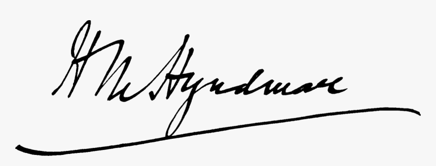 Henry Hyndman Signature - Old Signature Black And White, HD Png Download