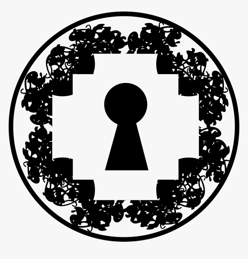 Keyhole In Pixelated Rhomb Shape Inside A Circle - Circle, HD Png Download