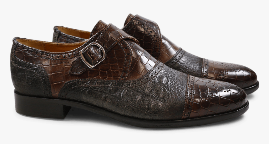 Monks Henry 11 Crock Suede Croco Dark Brown - Slip-on Shoe, HD Png Download