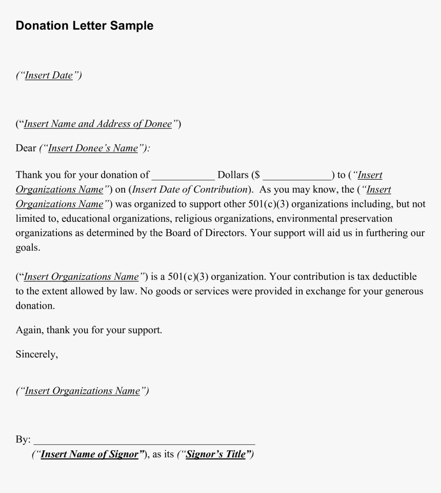 Donation Thank You Letter Format Main Image Sample Tv Broadcasting