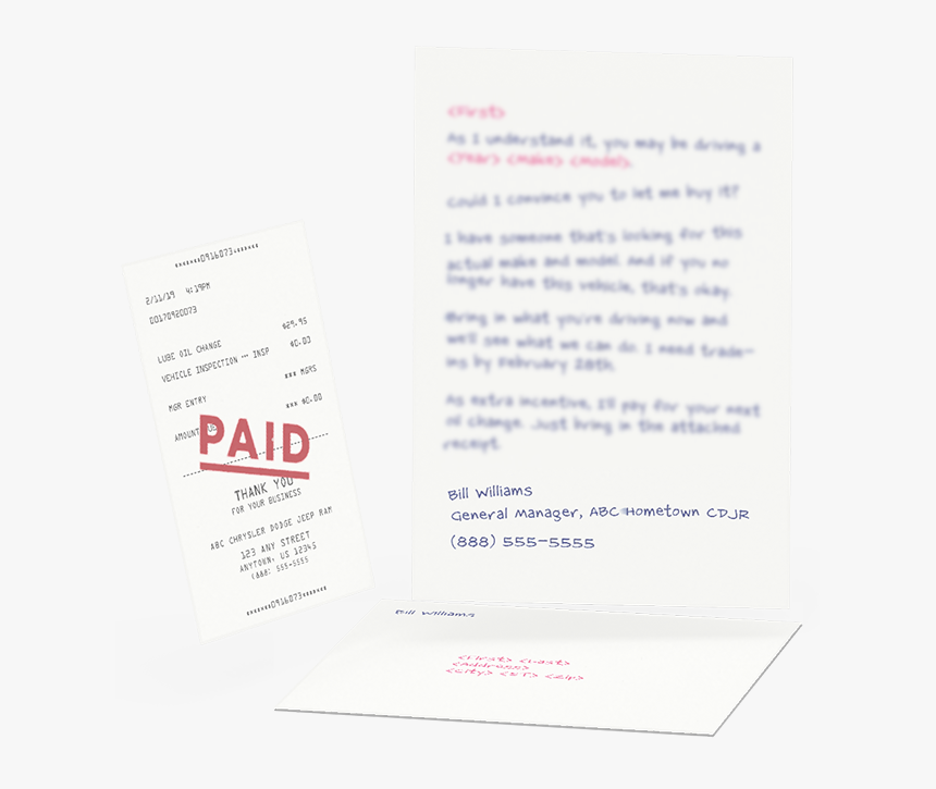 Hand Script Note And Receipt Mailer, HD Png Download