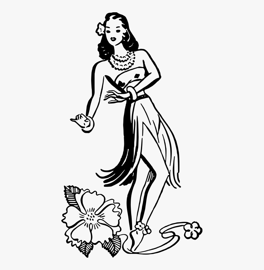 Hula Dancer Clip Art - Retro Vintage Hula Girl, HD Png Download