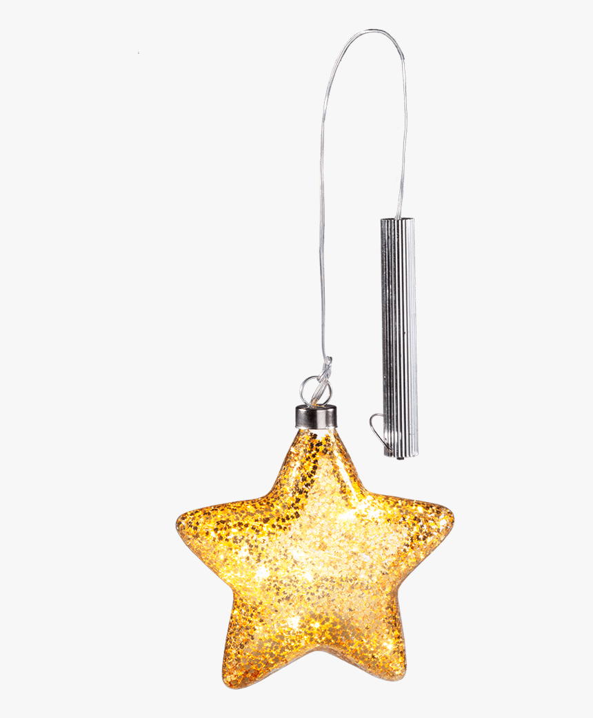 Led Glass Star, Gold - Christmas Ornament, HD Png Download