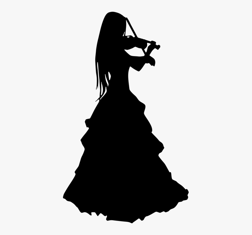 Girl Playing Violin Silhouette, HD Png Download