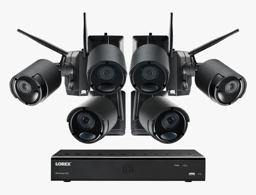 1080p Wire Free Camera System, 6 Battery Powered Black - Cheap Camera Security System, HD Png Download