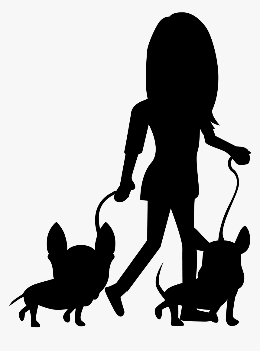 Cat Dog Black & White - Illustration, HD Png Download