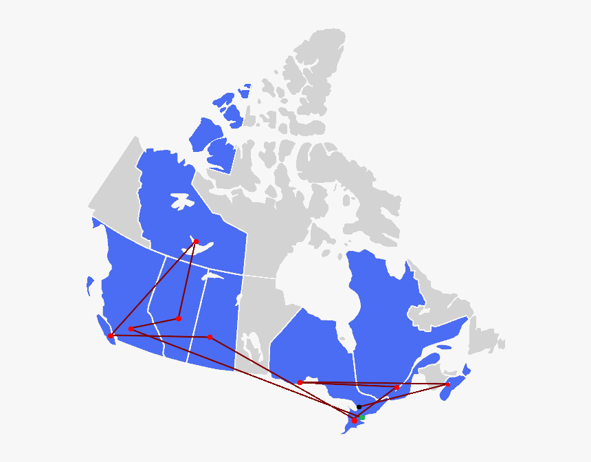 The Amazing Race Canada 7 Map - Population Density Map Of Canada, HD Png Download