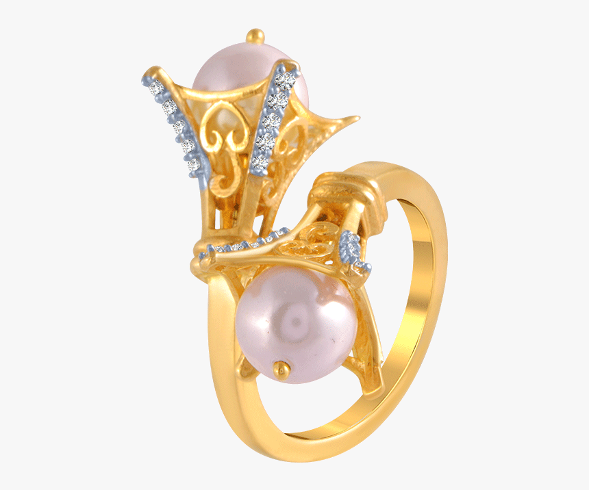 10kt Yellow Gold And American Diamond Ring For Women - Pendant, HD Png Download