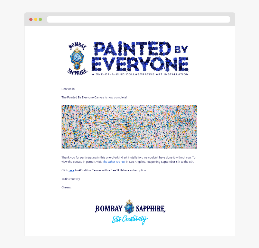 Paintedbyeveryone Email2 Takeaway 001 V001-01 - Bombay Sapphire, HD Png Download