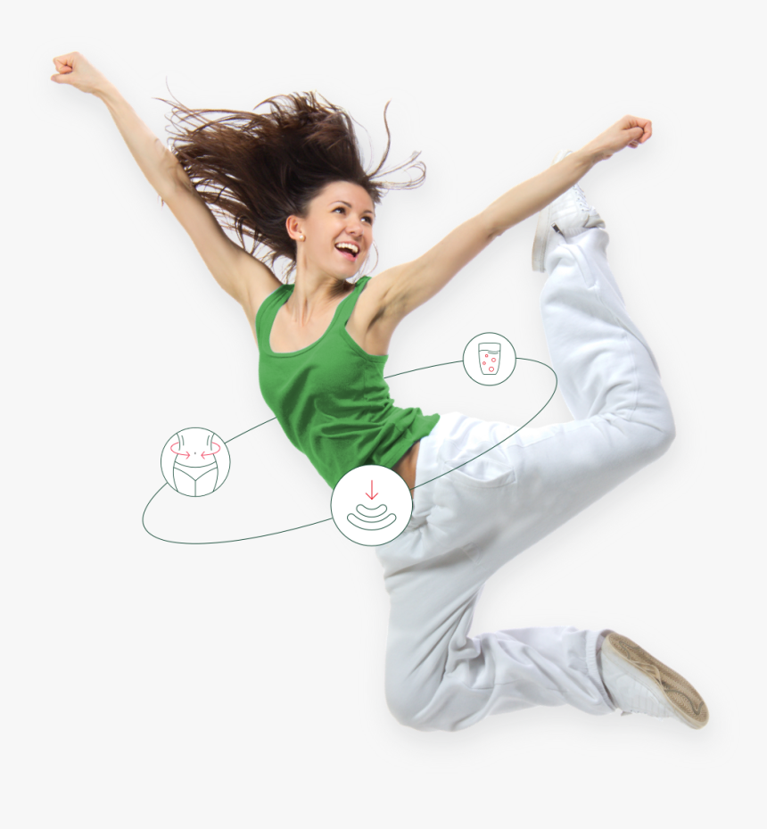 A Healthy Young Woman With Regular Digestion - Jumping, HD Png Download