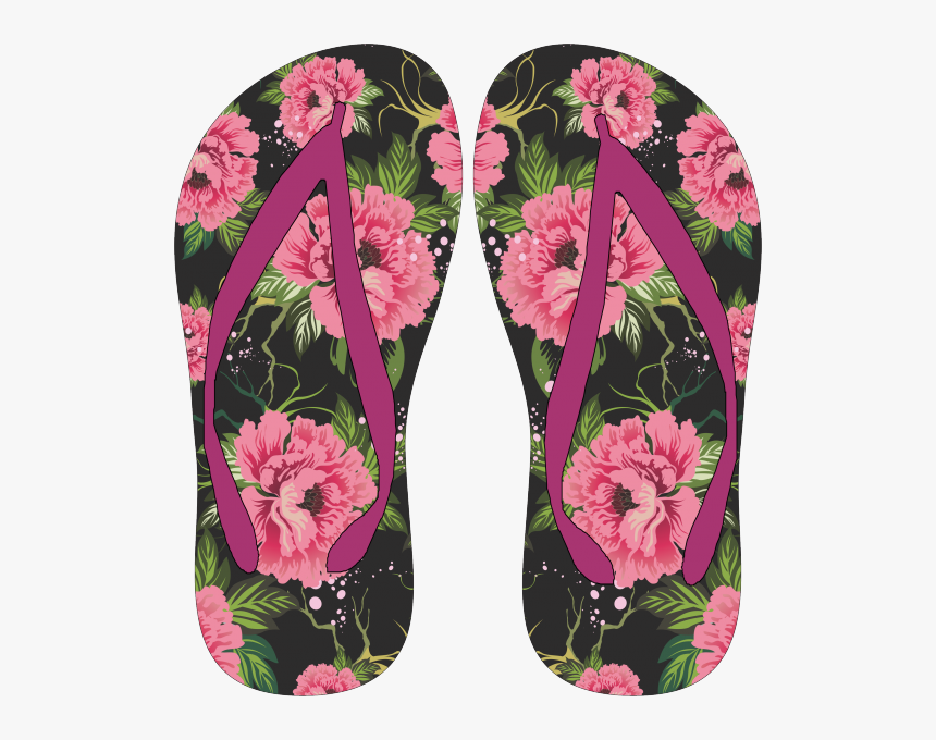 Chinelo Flores Rosas - Flores Png Para Chinelos, Transparent Png