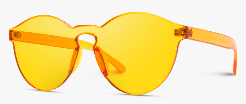 Round Tinted Orange Retro Party Sunglasses - Plastic, HD Png Download