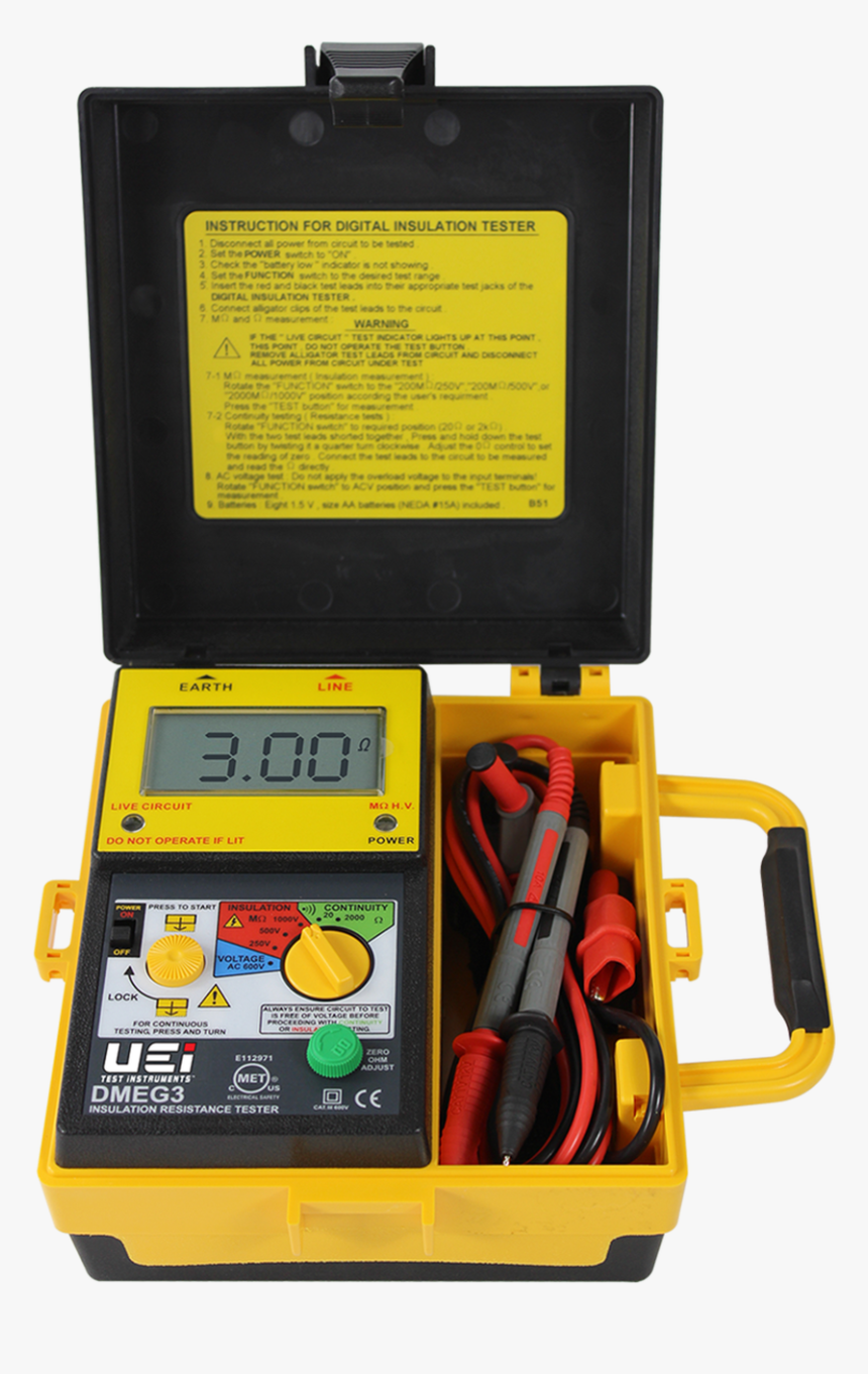 Uei Dmeg3 Digital Insulation Resistance Tester - Electronics, HD Png Download