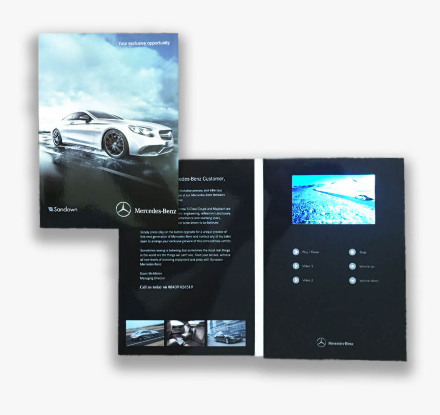 Benz Tv In A Card - Mercedes Benz Video Brochure, HD Png Download