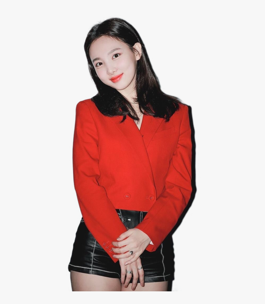 #nayeon #twice #kpop #cute #red #black #smile #shadow - Nayeon Twice Png, Transparent Png