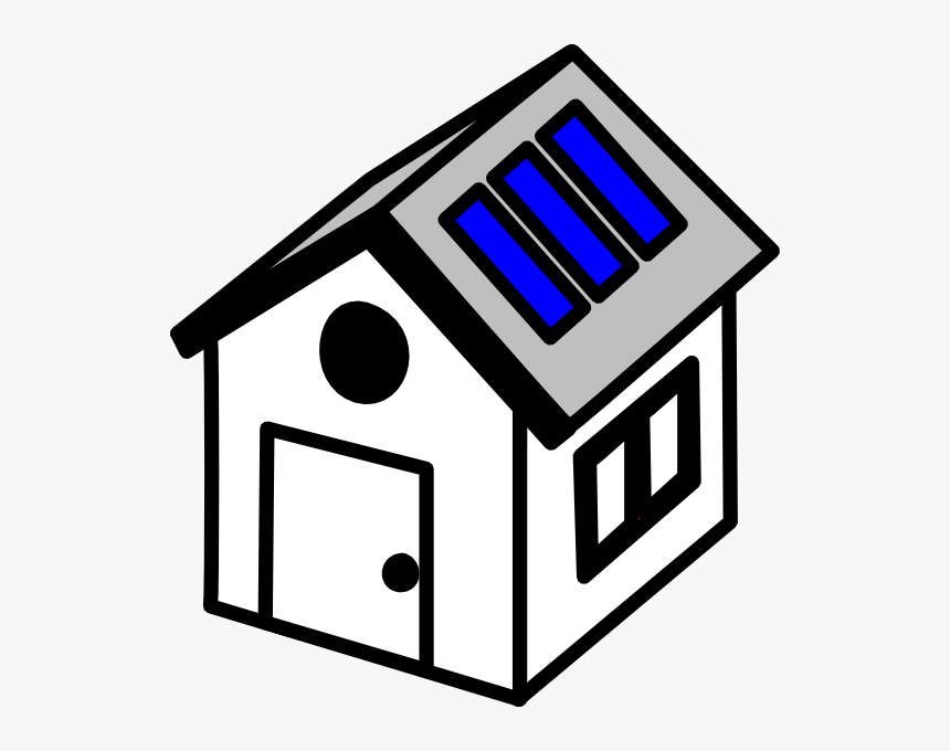 Clipart Houses Driveway - House With Solar Panels Clipart, HD Png Download