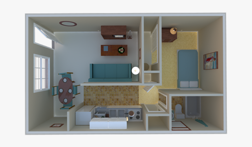 3d Furnished - Interior Design, HD Png Download