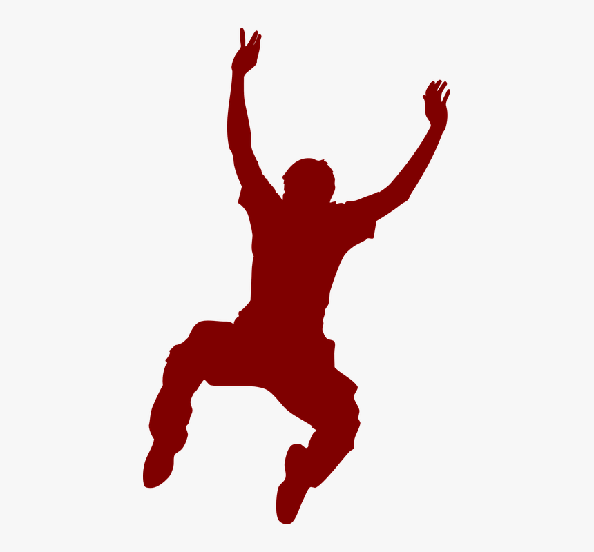 Jumping Silhouette Red Png, Transparent Png