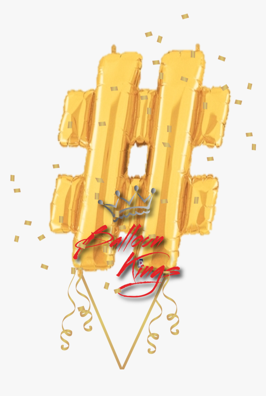 Gold Symbol Hashtag - Balloon, HD Png Download