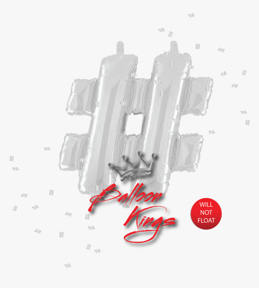 14in Silver Symbol Hashtag, HD Png Download