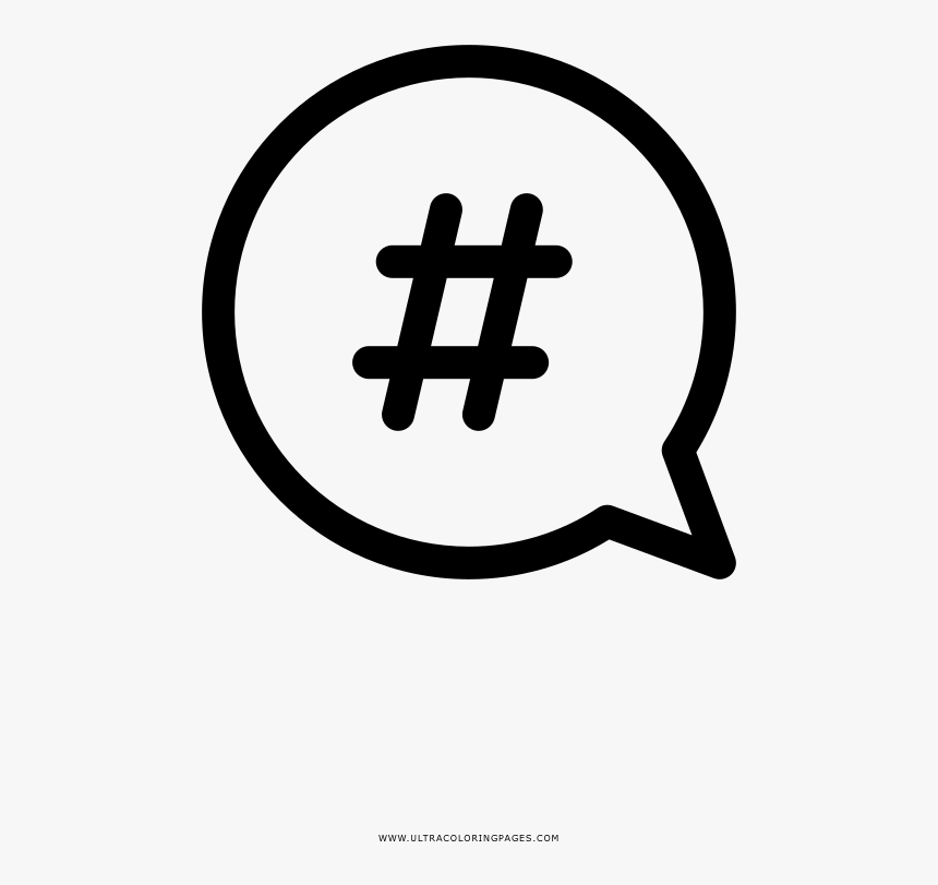 Hashtag Bubble Coloring Page - Hashtag Em De Desenho Png, Transparent Png