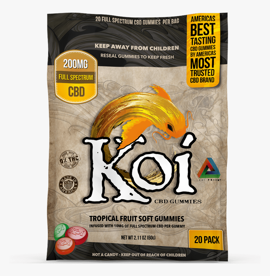 Koi Tropical Fruit Soft Cbd Gummies 200mg - Koi Cbd Tropical Fruit Soft Gummies, HD Png Download