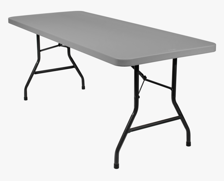 6 Foot Banquet Plastic Blow Mold Folding Table, Grey - Half Folding Table, HD Png Download